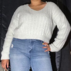 Cropped Fuzzy Sweater